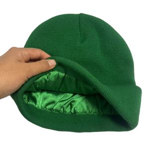 Men's Beanie Custom Logo <b>Knitted</b> <b>Hat</b> Hight Quality Beanies With Custom Jacquard Logo and Satin Lined Inside - Product Image 1