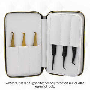 Pince à épiler pour extension de cils de qualité supérieure Pince à épiler à 12 fentes en cuir PU Support de cloison centrale pour artistes cils - Product Image 4