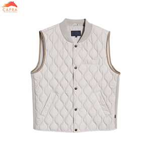 Elegante nuevo diseño hombres ligero Zip Up impreso media manga hombres Puffer chaqueta al por mayor - Product Image 5