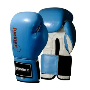 ถุงมือชกมวยหนังแท้คุณภาพสูงแบบเต็มนิ้ว ยืดหยุ่นได้ สำหรับฝึกซ้อม ผลิตโดยผู้ผลิต OEM สีน้ำเงิน ถุงมือชกมวยสำหรับผู้ใหญ่ที่ดีที่สุด - Product Image 1