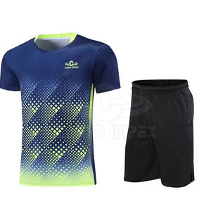 Uniforme de tennis professionnel pour homme sur mesure, à manches courtes, respirant, tissu écologique à séchage rapide, logo sur le devant, tenue d'équipe - Product Image 1