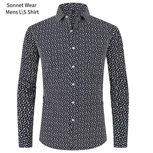 Chemise à manches longues pour homme, coupe ajustée, imprimé floral AOP - Product Image 5