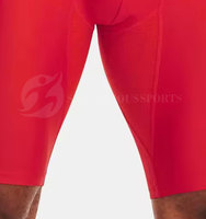Shorts de compression pour hommes, pour la course et l'entraînement, couleur unie, taille haute, respirants, en Spandex/Polyester, séchage rapide, longueur genou, marque privée