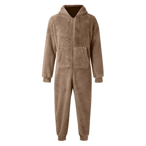 Combinaison formelle à capuche pour hommes hiver chaud polaire 100% coton 400GSM combishort survêtement survêtement ensemble barboteuse survêtement fermeture éclair - Product Image 6