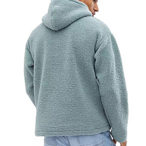 Sudadera con Capucha de Forro Polar de Alta Calidad 100%, Personalizada OEM, Sudadera con Media Cremallera para Hombre, Sherpa, Forro Polar - Product Image 2