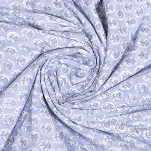 Organic Carded Block Printed Voile Fabric Custom Indian Handmade Cotton <b>Lightweight</b> Customizable Shirts <b>Curtains</b> - Product Image 5