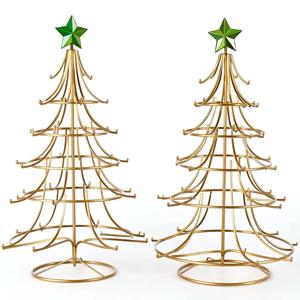 Decoración interior alambre de metal árbol de Navidad hecho a mano decoración interior adorno de metal alta venta acabado dorado metal Pino árbol - Product Image 1