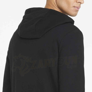 Sweat à capuche de sport en Polyester/coton pour homme, Design personnalisé, noir uni, fermeture éclair - Product Image 5