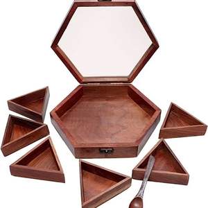 Grand organisateur de boîte de masala en bois avec 12 sections fabriquées à partir de bois durable pour préserver la saveur et l'arôme des épices - Product Image 6