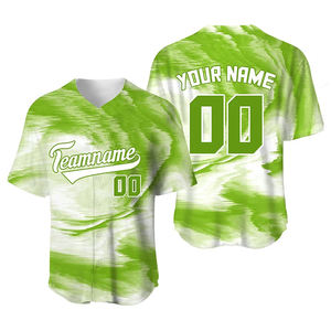 Tie Dye Chemises de baseball personnalisées Vêtements d'entraînement d'équipe pour enfants Impression par sublimation Vêtements de sport à séchage rapide Maillot uniforme de baseball - Product Image 1