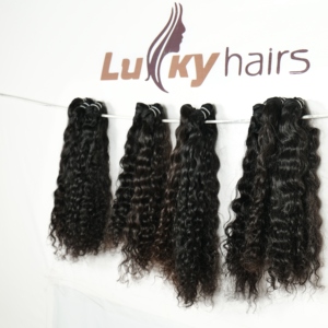 Extensions de cheveux humains 100% naturels, vierges indiens Remy, à double trame, bouclés, alignés aux cuticules, ondulés, noirs naturels, en gros - Product Image 2