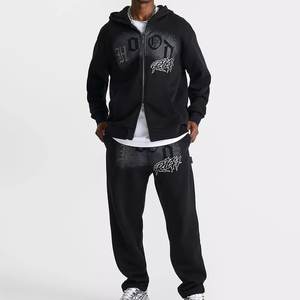 Vente en gros de survêtements lavés à l'acide logo de broderie personnalisé pour hommes Streetwear survêtements très exigeants pour l'hiver personnalisé respirant - Product Image 1