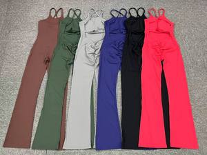 Mono Deportivo Ajustado Personalizado, Sin Mangas, Espalda Descubierta, con Efecto Push-Up, Ropa Deportiva para Gimnasio, Fitness, Yoga, Mono de una Pieza con Corte Acampanado - Product Image 5