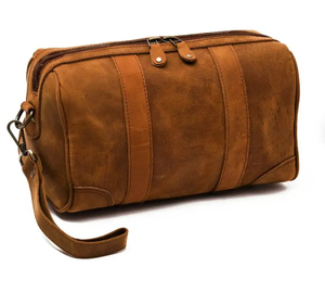 Kit en cuir personnalisé de haute qualité sac de toilette en cuir hommes trousse de toilette en cuir cadeaux d'anniversaire pour adulte - Product Image 4