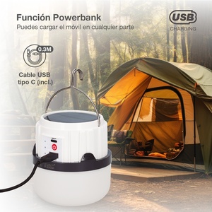 Torcia LED Solare da Campeggio Ricaricabile USB 5W (GSC 201840003) - Product Image 3