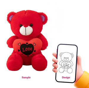 バレンタインデーかわいい漫画テディベアぬいぐるみカップルギフトハグベア人形ソファスロー枕 - Product Image 1