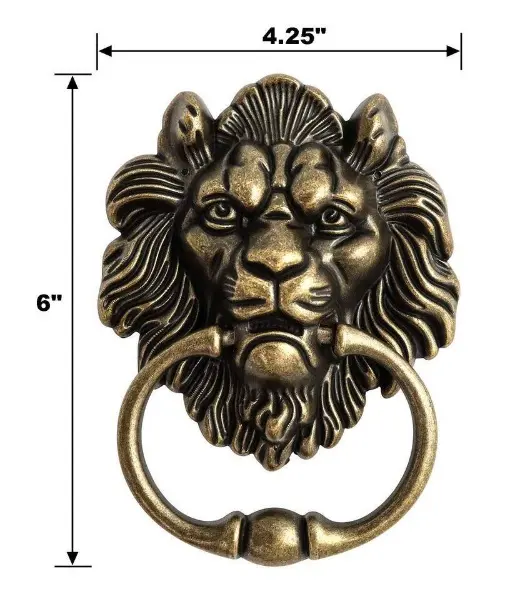 Messing Lion Design Türklopfer-Antike Messing fertige Tür dekoration Neue Wohnkultur Haustür Dekor Eleganter Look Klopfer