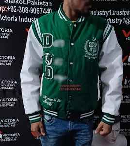 Vestes universitaires matelassées en laine rouge très tendance avec patchs en chenille personnalisés, imperméables et coupe-vent, écologiques - Product Image 3