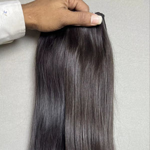 Extensiones de cabello humano de 30 pulgadas con estilo de cinta recta 100% virgen india, longitud estirada, resaltado de ondas, máquina negra Natural - Product Image 1