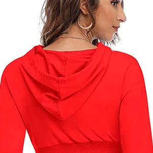 2025 mode grande taille sweat à capuche décontracté Streetwear femmes haut court à capuche vêtements sweats à capuche coton Offre Spéciale produits vêtements décontractés - Product Image 4