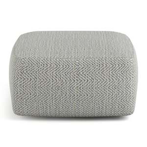 Pouf carré bohème en coton mélangé gris à motifs, fait à la main, décoratif, mobile, meuble pour la maison ou le bureau - Product Image 5