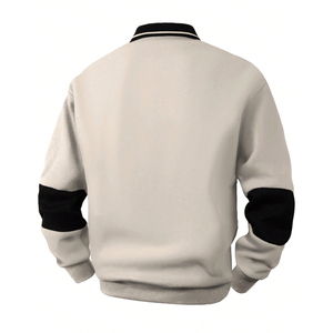 Sweat-shirt pour homme - Manches longues en molleton de coton avec col boutonné - Séchage rapide - Vêtements décontractés de rue - Hauts d'hiver - Product Image 3