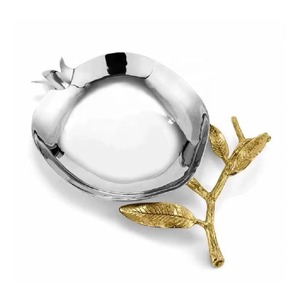 Bol décoratif en métal artisanal avec support de branche de fleur artistique, parfait pour la décoration de table à manger de luxe et les cadeaux en provenance d'Inde - Product Image 5