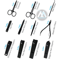 Ensemble de manucure professionnel MAQNSCO pour les soins des ongles, kit en acier inoxydable de 26 pièces avec anneaux colorés