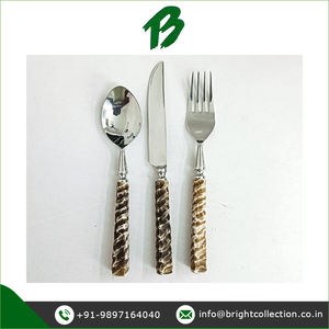 Juego de cubiertos con mango de resina antigua de acero inoxidable sostenible de diseño de lujo de la más alta calidad al mejor precio - Product Image 2