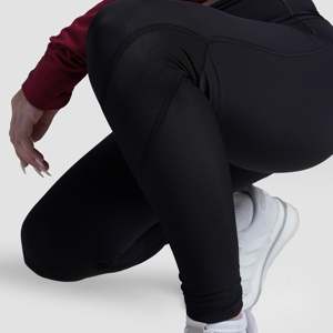 High-Waisted Black Sports Pants Breathable Stretch <b>Net</b> Leggings Mesh Decoration ODM XXL XS Sizes Available Customizable Logo - Product Image 6