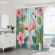 Custom Printed Shower Shower <b>Curtain</b> for Bathroom Waterproof Polyester <b>with</b> <b>Hooks</b> - Product Image 4