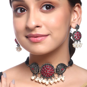 Collier Kundan marron pour mariages - Product Image 5