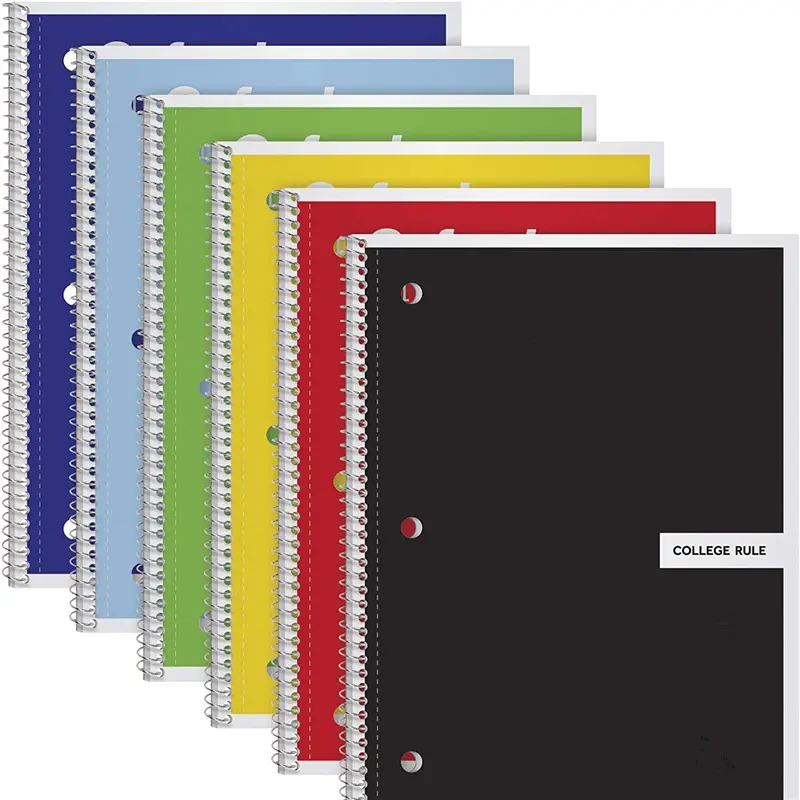 Jps Oem Spiraal Notebook 6 Pack Onderwerp College Geregeerd Papier 8X10-1/2 Inch Kleur Assortiment Ontwerp