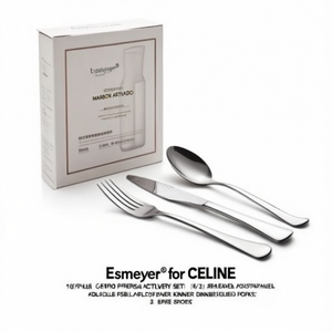 Esmeyer pour CELINE – Ensemble de couverts réutilisables 6 pièces en acier inoxydable 18/10 poli argenté – Couteaux de table, fourchettes de table, cuillères à café - Product Image 3