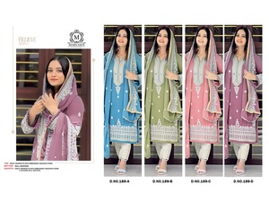 Traje Salwar Indio Pakistaní de Georgette con Bordado de Lentejuelas para Fiestas Elegantes, Bodas, Uso Tradicional y Casual - Product Image 3