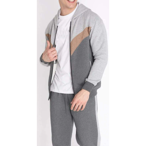 OEM Custom Oversized Color Blocked <b>Full</b> <b>Zip</b> <b>up</b> <b>Hoodie</b> and Sweatpants Set Jogging Suit Sweatsuit Tech Fleece Tracksuit for Men - Product Image 1