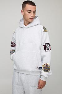 Haute qualité Designer hommes noir coton Vintage en détresse broderie Patch personnalisé pull chiné gris survêtement pour unisexe - Product Image 6