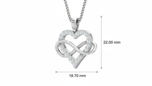 จี้รูปหัวใจอินฟินิตี้สำหรับผู้หญิง ทำจากทอง 14K และเพชรแท้ |   0.37 กะรัต |   เครื่องประดับคุณภาพสูง มีบริการสั่งซื้อจำนวนมาก - Product Image 2