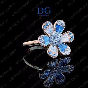 Bague en argent 925 avec diamant Moissanite de couleur fantaisie certifié IGI, sertie de 4 griffes, 4 carats, bijoux ethniques raffinés, cadeau pour fête ou anniversaire - Product Image 5