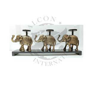 Elephant Statue Table Desk <b>Candle</b> <b>Stick</b> <b>Holder</b> Available in All Colors-Brass Copper Black Home Christmas Decoration - Product Image 3