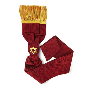 Recién llegado, hermosas fajas de bordado masónico OES con tela de encaje de lentejuelas doradas, fajas masónicas - Product Image 4