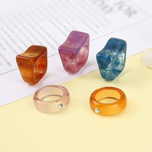 Bagues en résine style moderne unisexe pour usage quotidien, multicolores, forme ovale, alliances, bijoux chrétiens, cadeau - Product Image 5