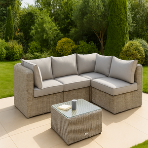 Factory Direct Outdoor Sectional Sofa Set Made of PE Rattan and Aluminum Frame, Modern Patio Furniture with Comfortable Cushions - Product Image 2