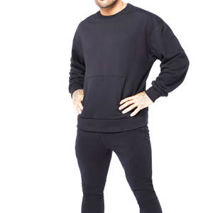 Sudadera básica de algodón mezclado de gran gramaje para hombre, estilo oversize, al por mayor, ropa urbana, sudaderas de gran gramaje para hombre - Product Image 3
