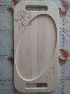 Plateau de service en bois rectangulaire de haute qualité pour le petit déjeuner Dessert Plateau en bois d'acacia avec poignée en métal - Product Image 2