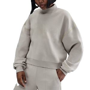 Sudadera de Cuello Alto con Bordado de Algodón para Mujer, Personalizable con Logotipo, para Otoño - Product Image 1