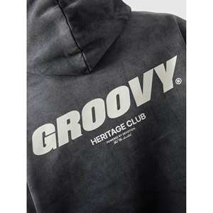 Sweat à capuche en molleton bouclette effet vieilli 450 g/m² Taille XL Délavé avec fermeture éclair Broderie 3D et éléments sérigraphiés - Product Image 5