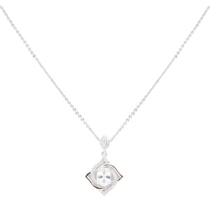 Trendy Gold Plated CZ Pendant Necklace 16"+2" <b>Box</b> Chain <b>Heart</b> <b>Shape</b> Christian Symbol Everyday Wearing Gift Jewelry - Product Image 1