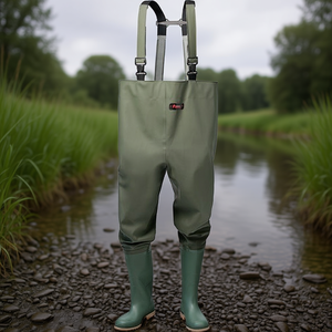 Cuissardes de pêche vert olive taille 43 avec PVC sur tissu de support en polyester, pack taille 3340 - Product Image 3