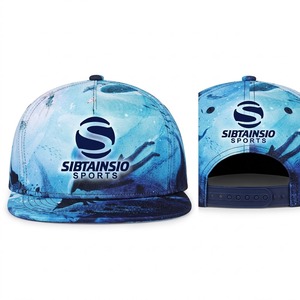 Gorra de Béisbol Personalizada con Estampado Abstracto Azul, Gorra Plana con Cierre a Presión, Impresión por Sublimación, Ajustable, Ropa Deportiva, Gorras de Béisbol Lisas - Product Image 5